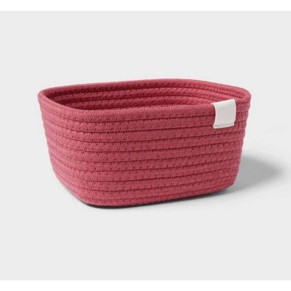Coiled Rope Basket Pink Brightroom Decorative Rectangle, 8